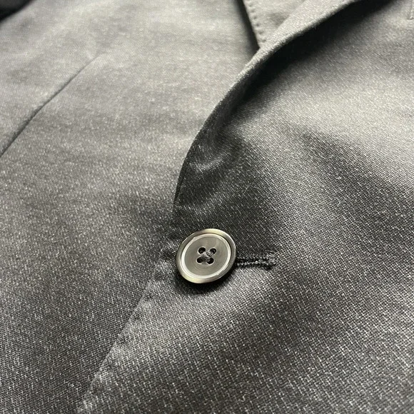 7 Diamonds Mens Medium 4 Way Stretch Blazer Dark Grey Modern 2 Button - Picture 2 of 14